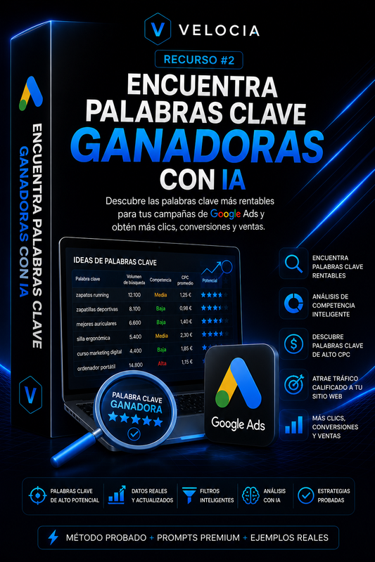Encuentra palabras clave ganadoras para Google Ads con IA