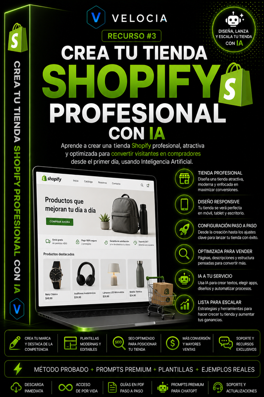 Crea tu tienda Shopify profesional con IA